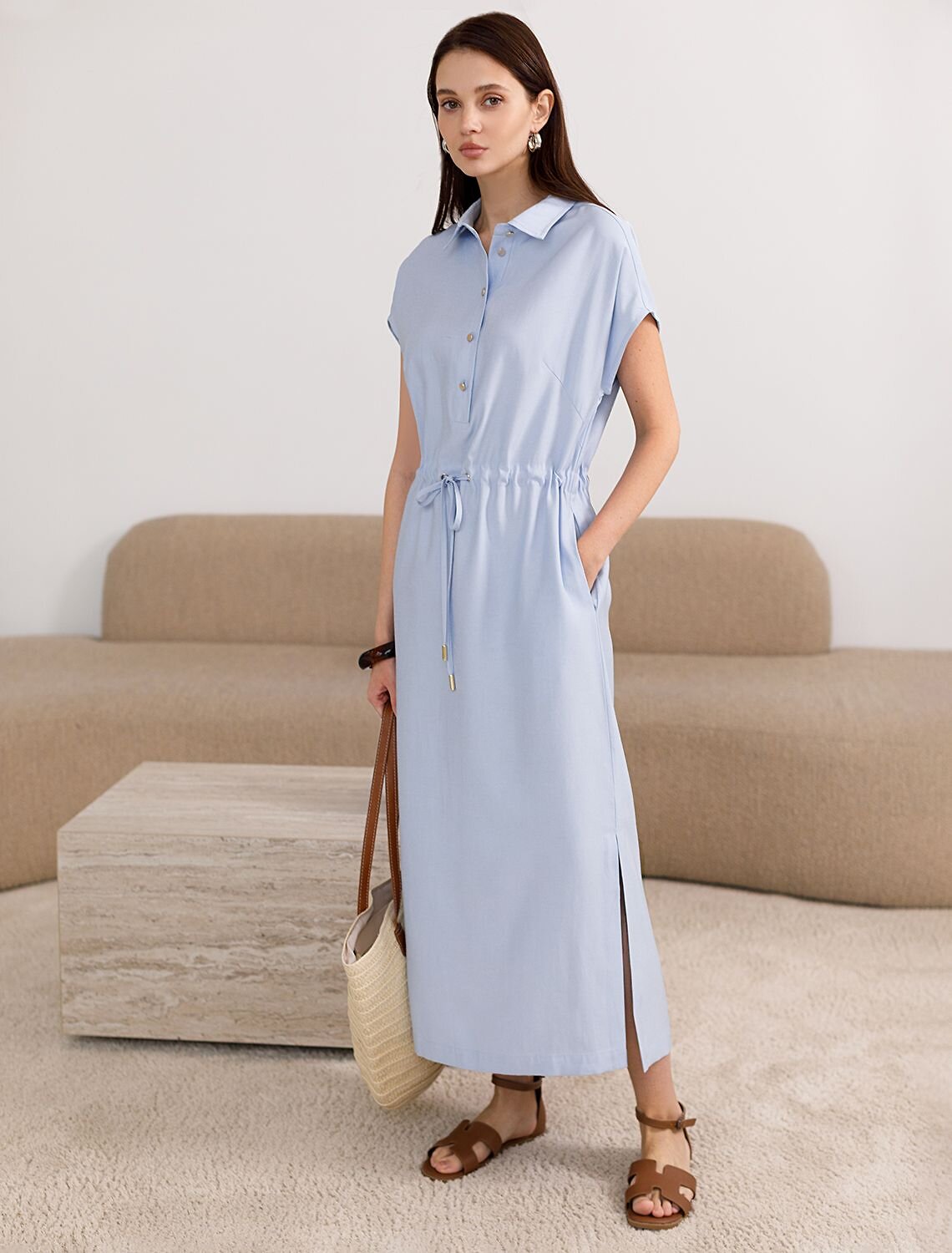 VILATTE Платье 588307 D22.293 голубой