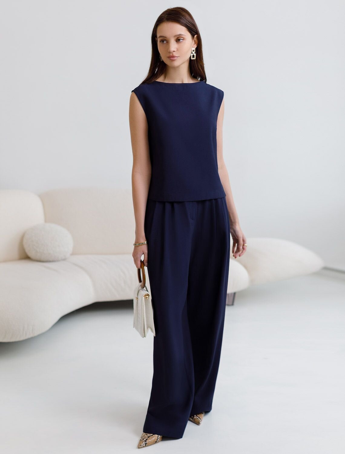 VILATTE Брюки 588319 D24.313 темно-синий