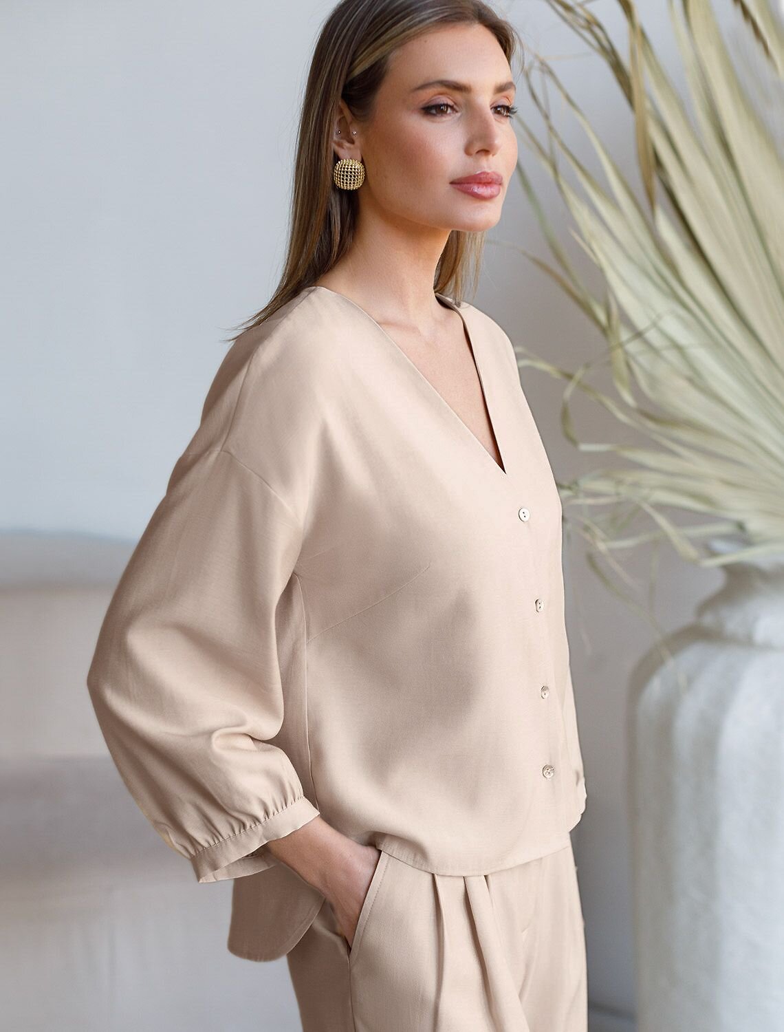 VILATTE Блузка 588336 D29.356 овсяный