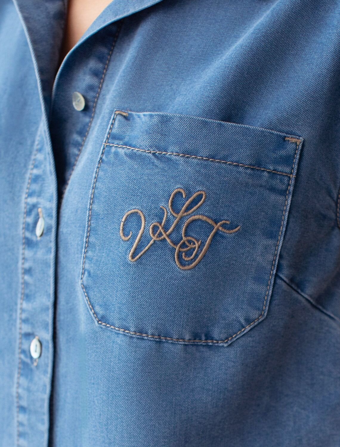 VILATTE Блузка 588349 D59.018 светло-синий