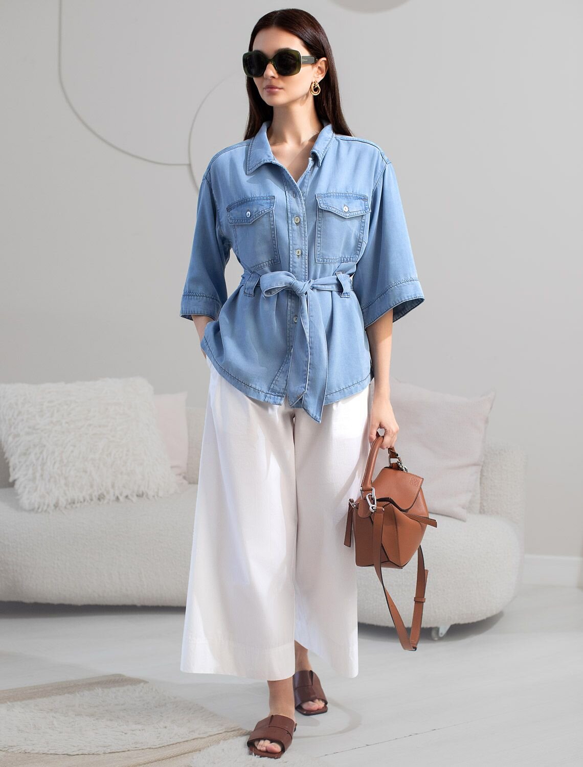 VILATTE Блузка 588350 D59.020 светло-голубой