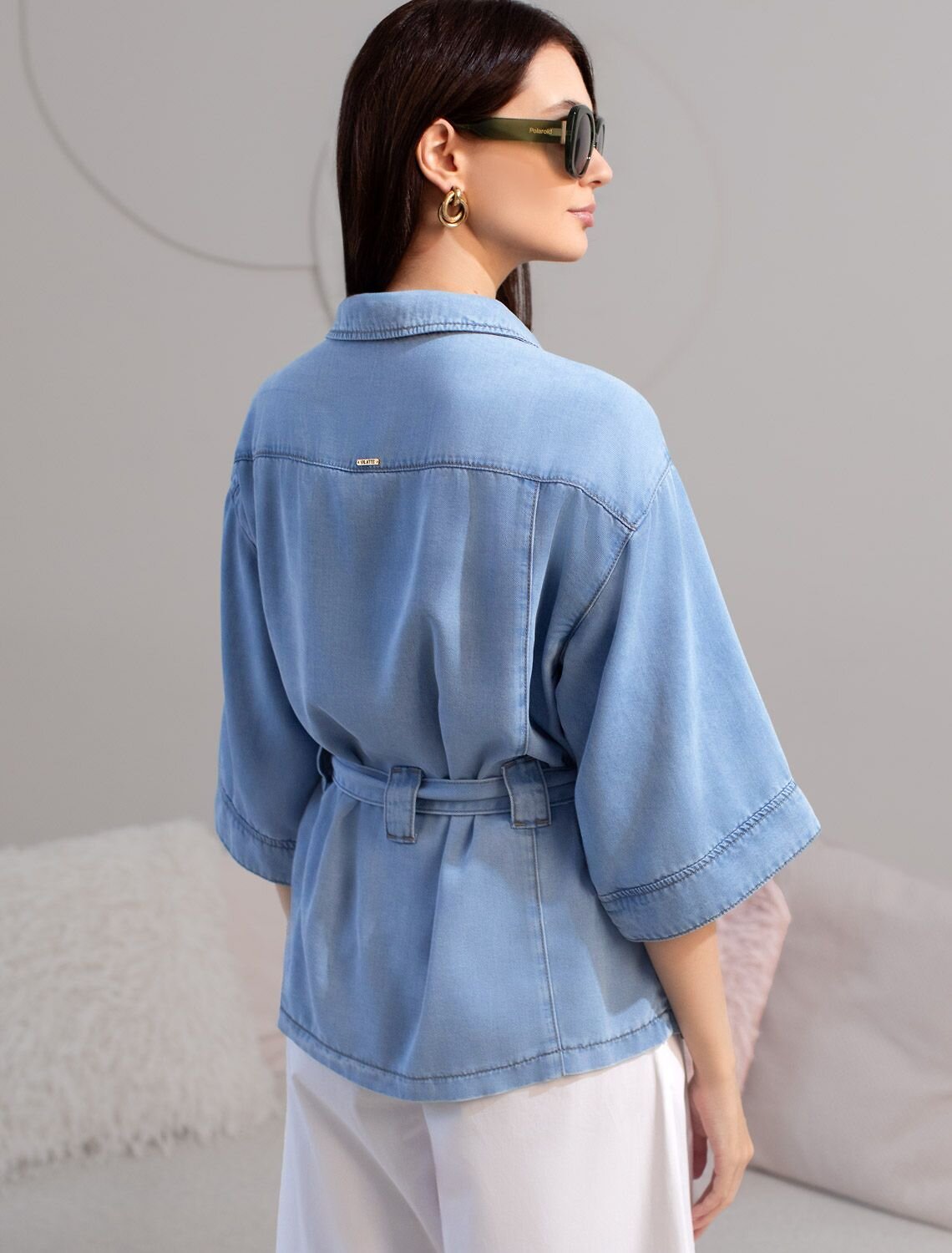 VILATTE Блузка 588350 D59.020 светло-голубой