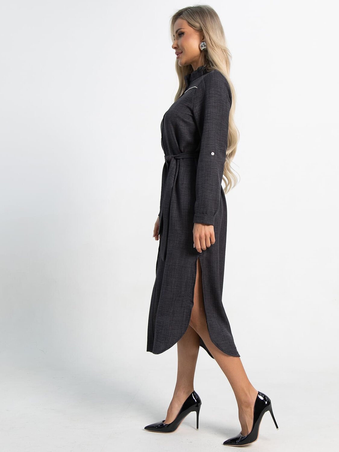 LT Collection Платье-рубашка 588483 П15482-10М черный