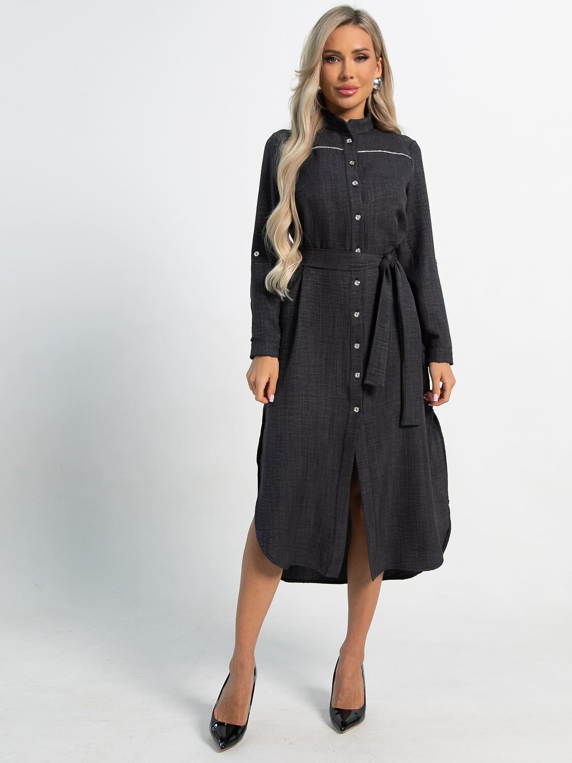 LT Collection Платье-рубашка 588483 П15482-10М черный