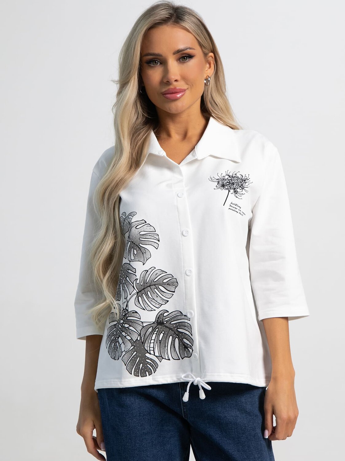 LT Collection Блуза 588492 Б15424-18М белый