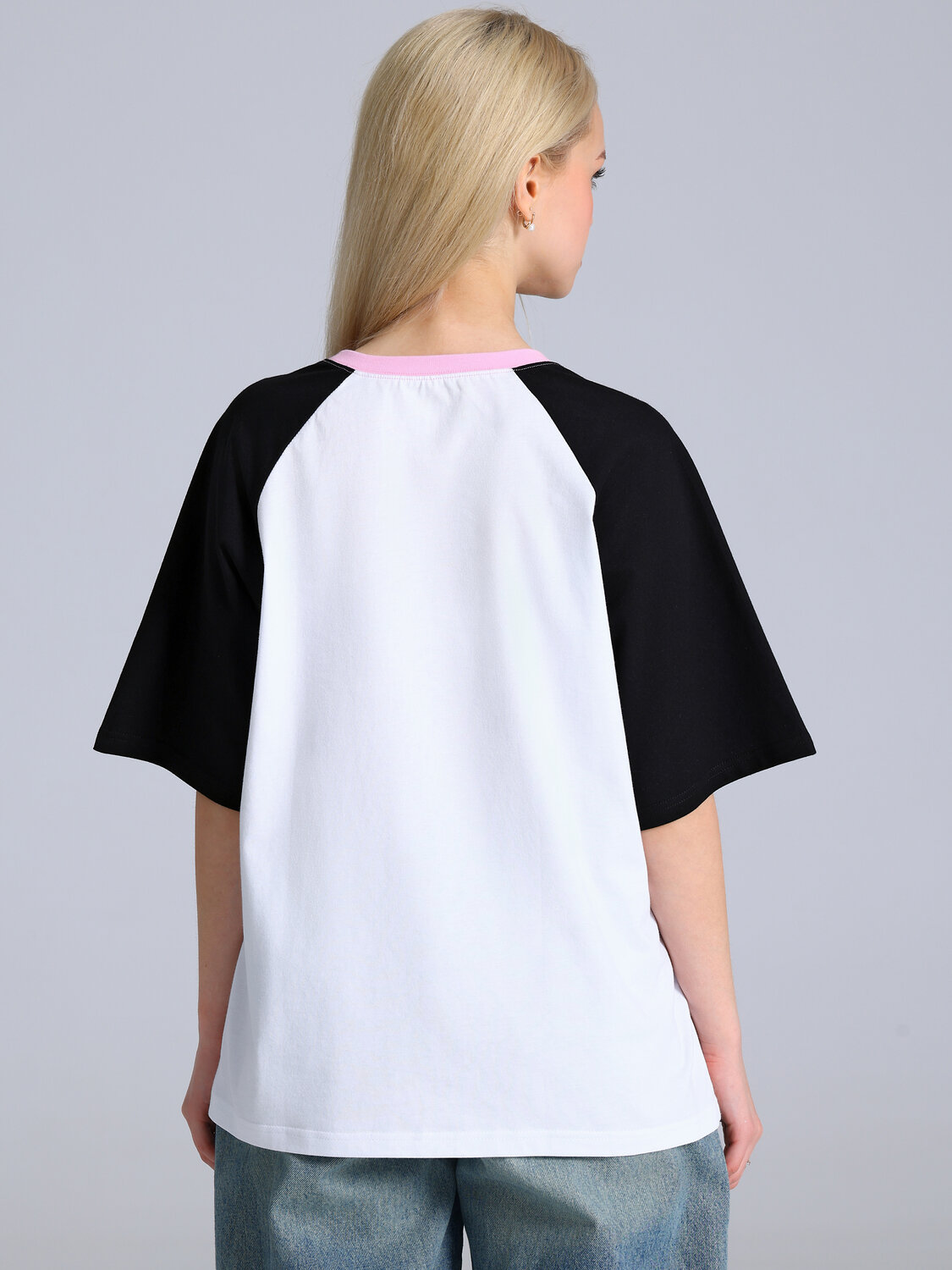 Апрель Футболка 588612 1ЖДФК5037001 белый+черный+светло-розовый