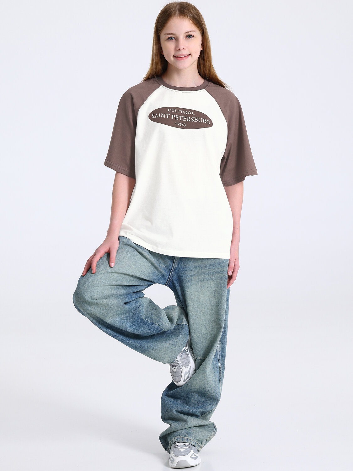 Апрель Футболка 588621 1ДДФК4980001 сливки+светло-коричневый