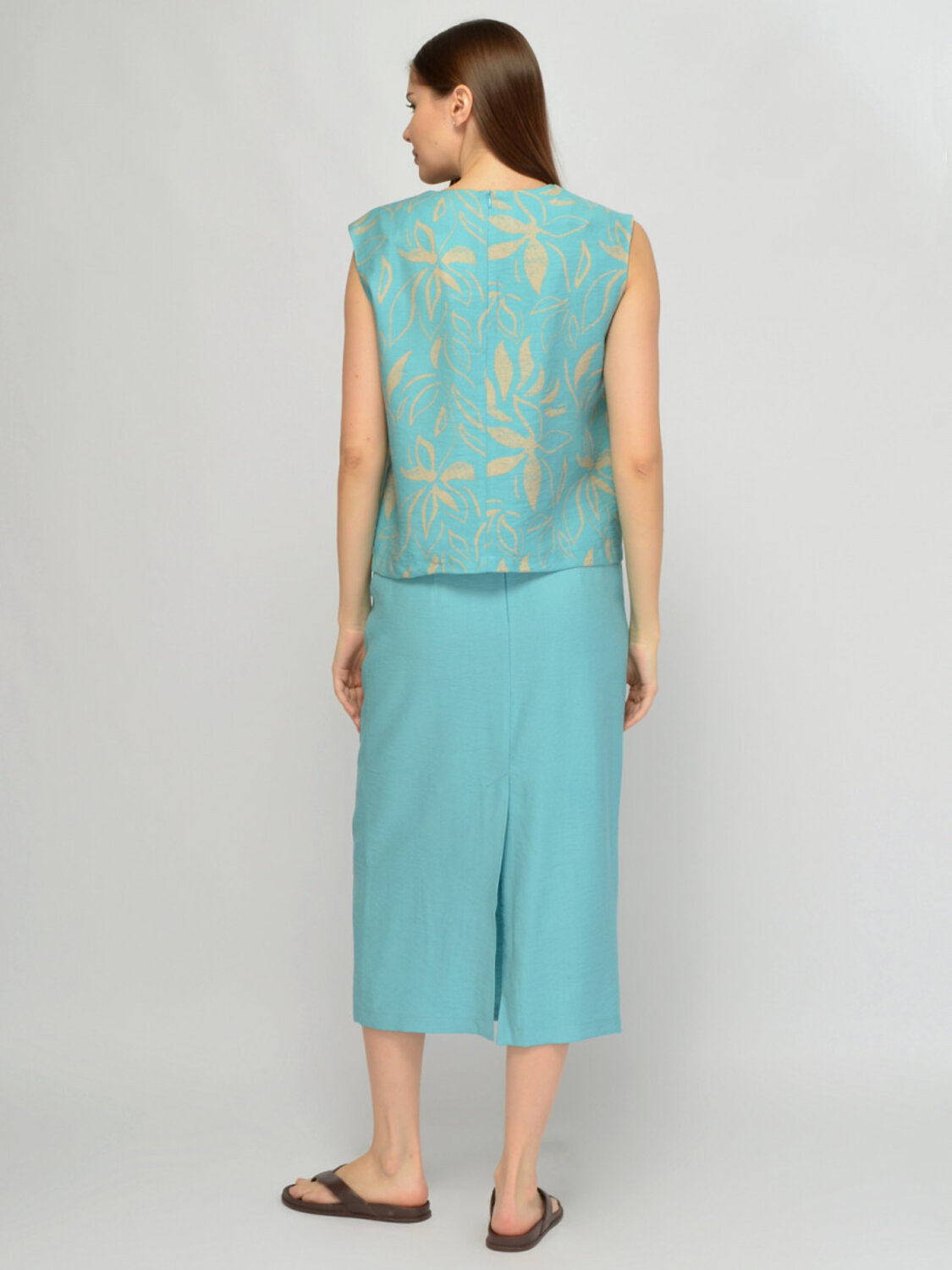 VISERDI Блузка 588713 10462-брз 156785 бирюзово-бежевый