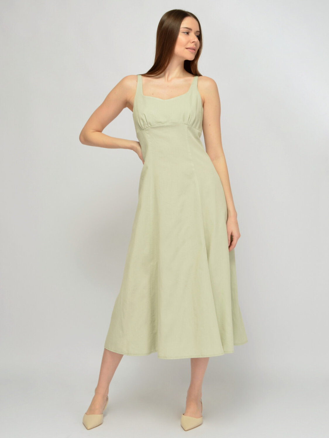 VISERDI Платье 588724 10467-сжт 4561535 оливковый