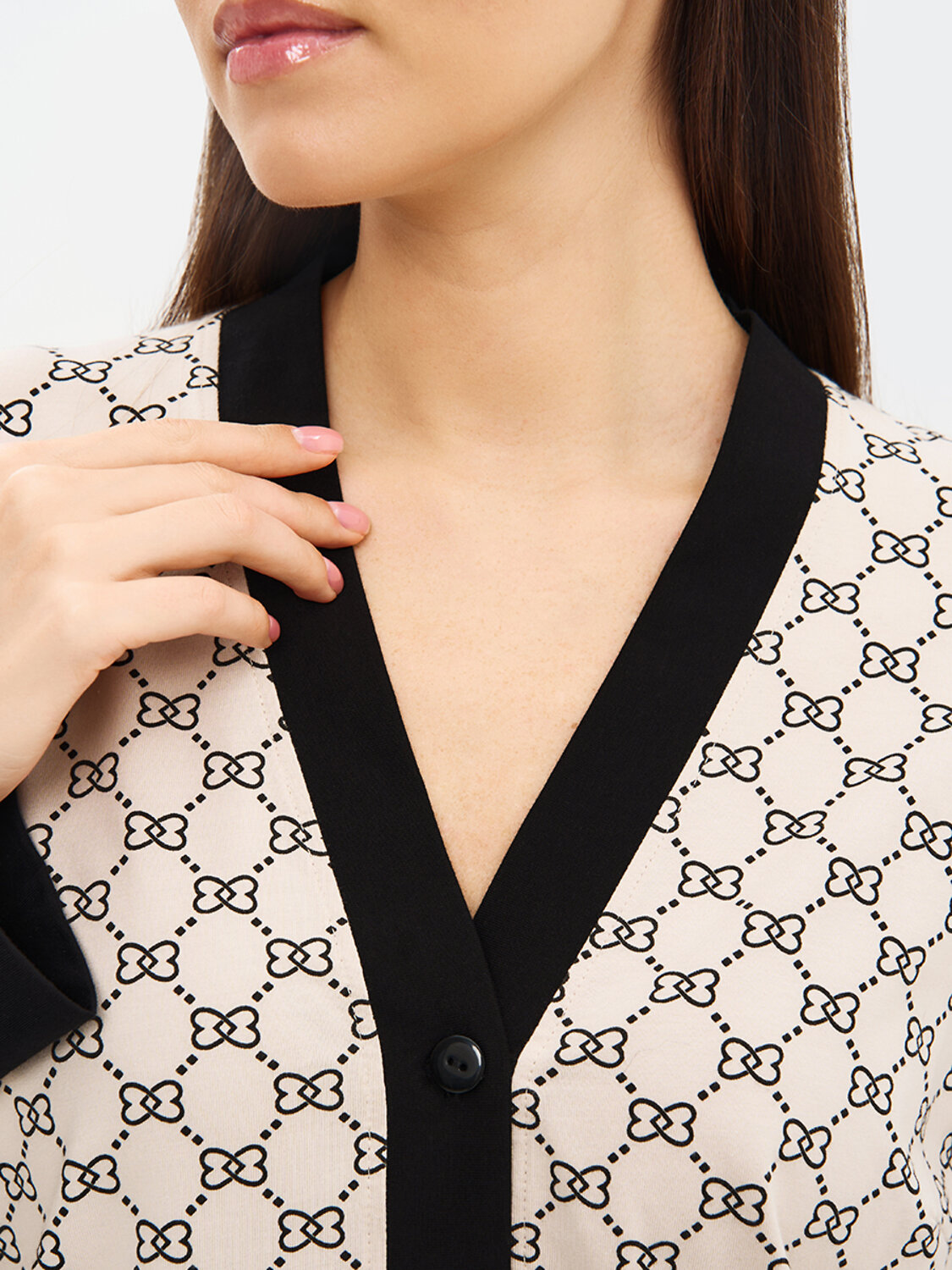 Omsa Пижама 588814 OmD 0232D ALTA MODA Пижама принт. женская (Рубашка+Брюки прямые), CO Beige (Бежевый)