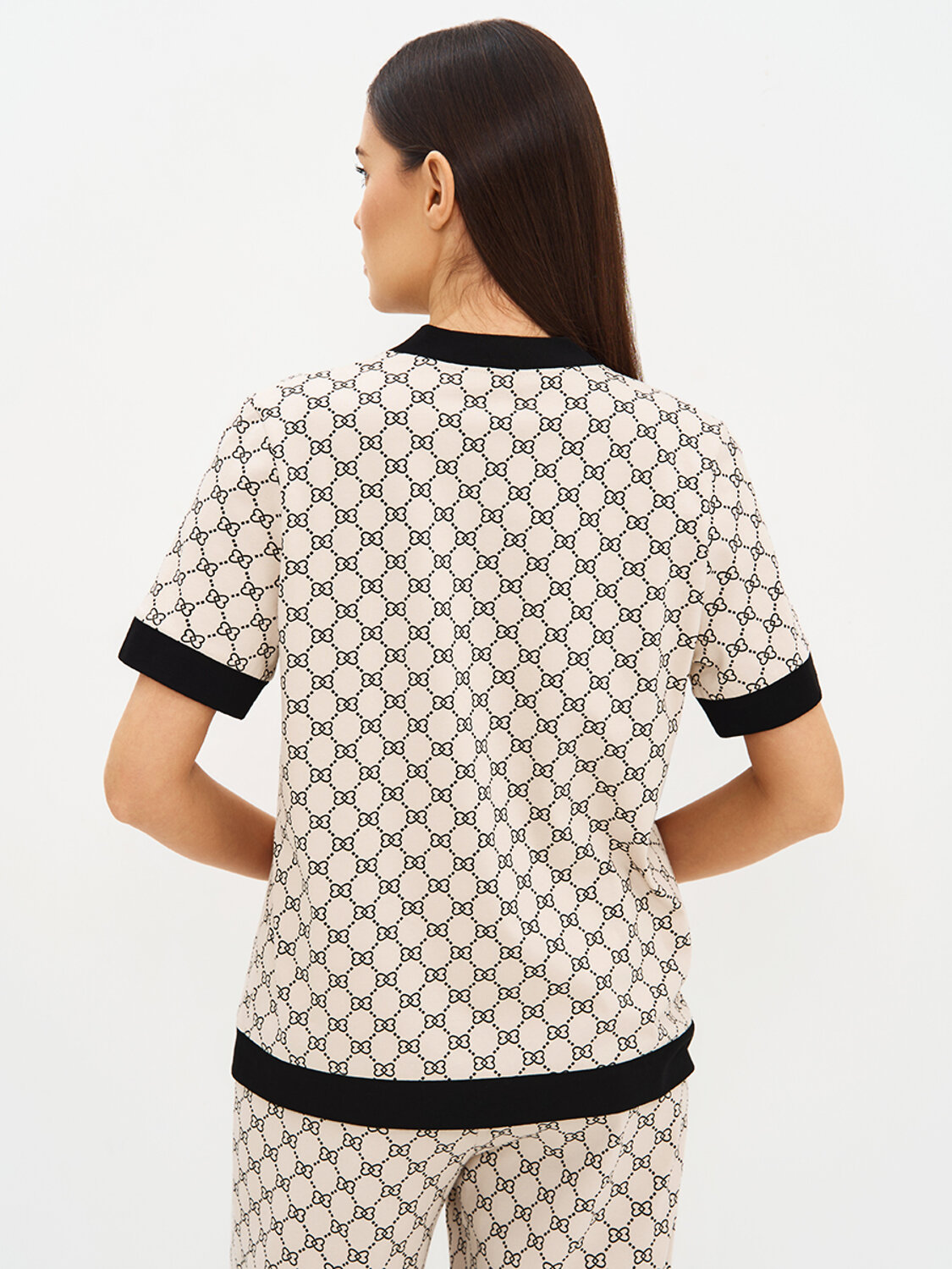 Omsa Пижама 588816 OmD 0244D ALTA MODA Пижама принт. жен. (Рубашка кор.рукав+Брюки прямые), CO Beige (Бежевый)