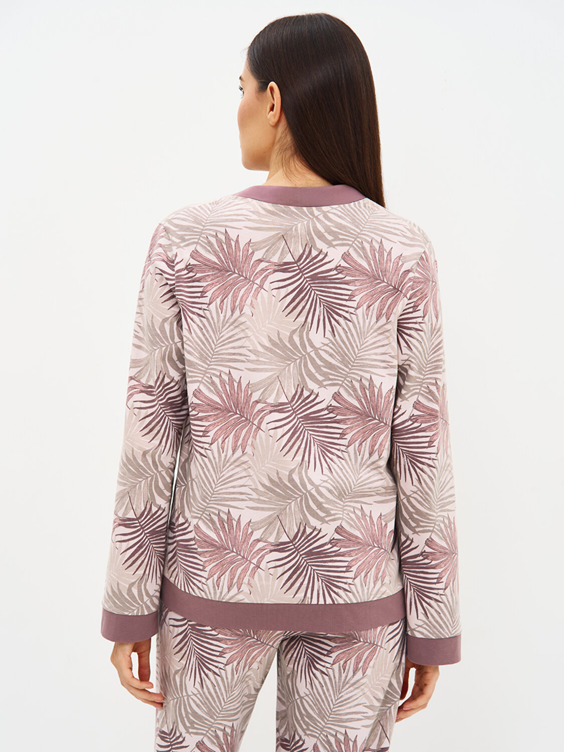 Omsa Пижама 588818 OmD 0232D SELVATICA Пижама принт. женская (Рубашка+Брюки прямые), CO Rosa Cashmere (Розовый)