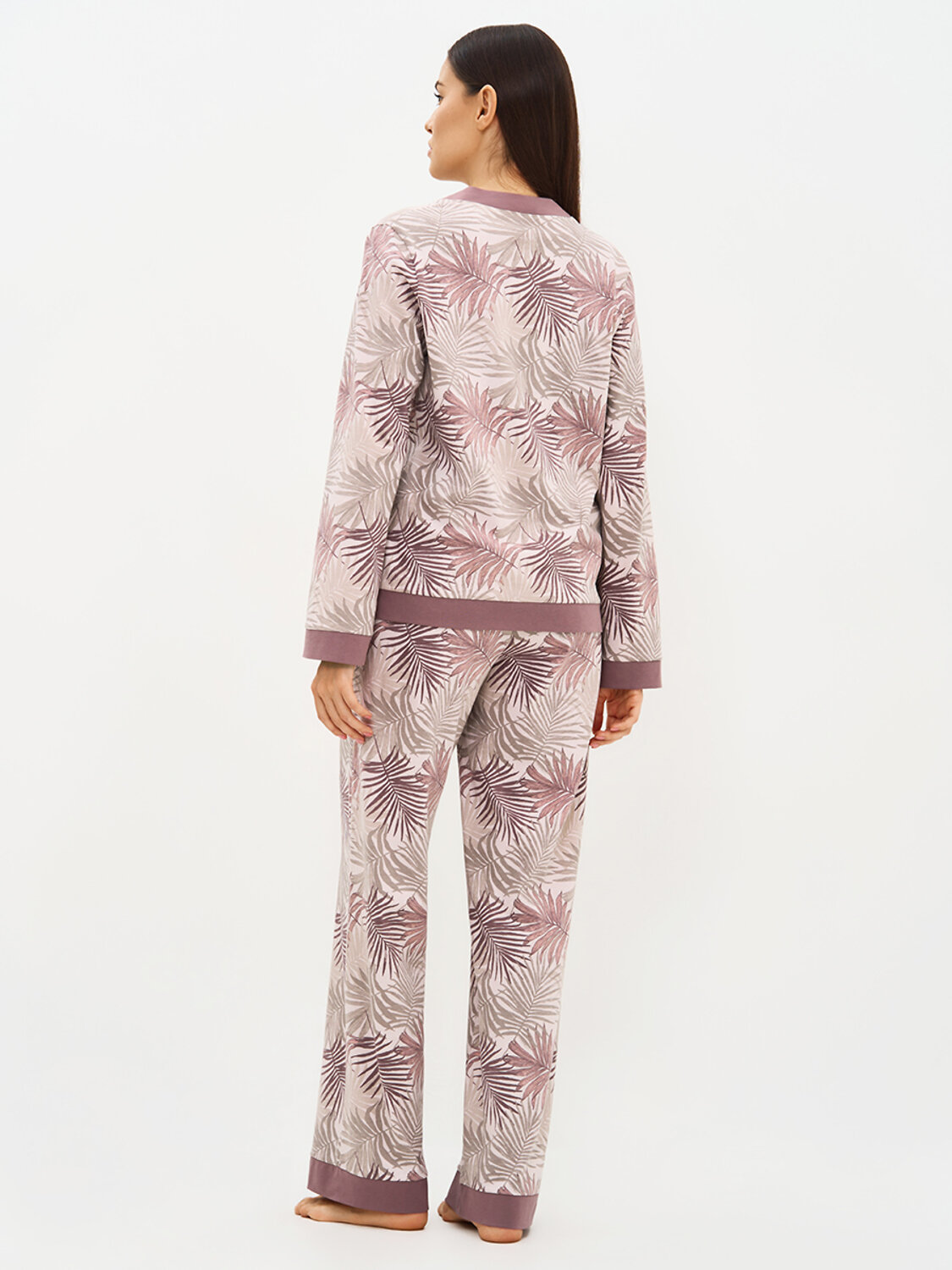 Omsa Пижама 588818 OmD 0232D SELVATICA Пижама принт. женская (Рубашка+Брюки прямые), CO Rosa Cashmere (Розовый)