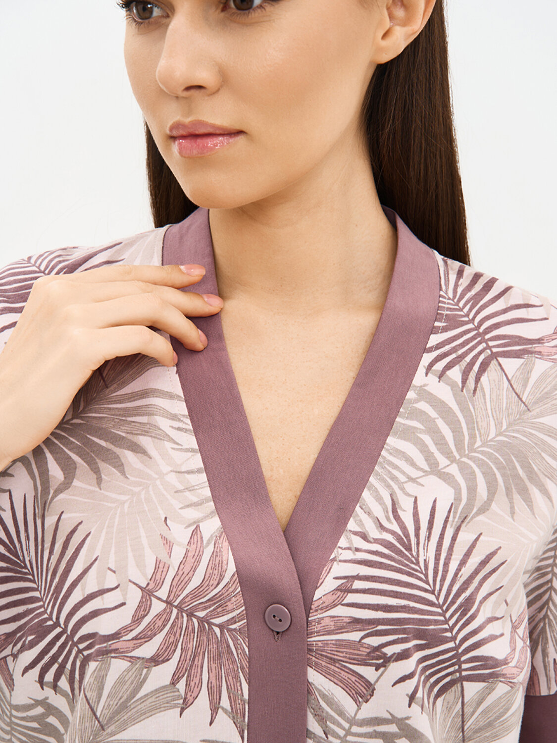 Omsa Пижама 588819 OmD 0240D SELVATICA Пижама принт. женская (Рубашка кор.рукав+Шорты), CO Rosa Cashmere (Розовый)
