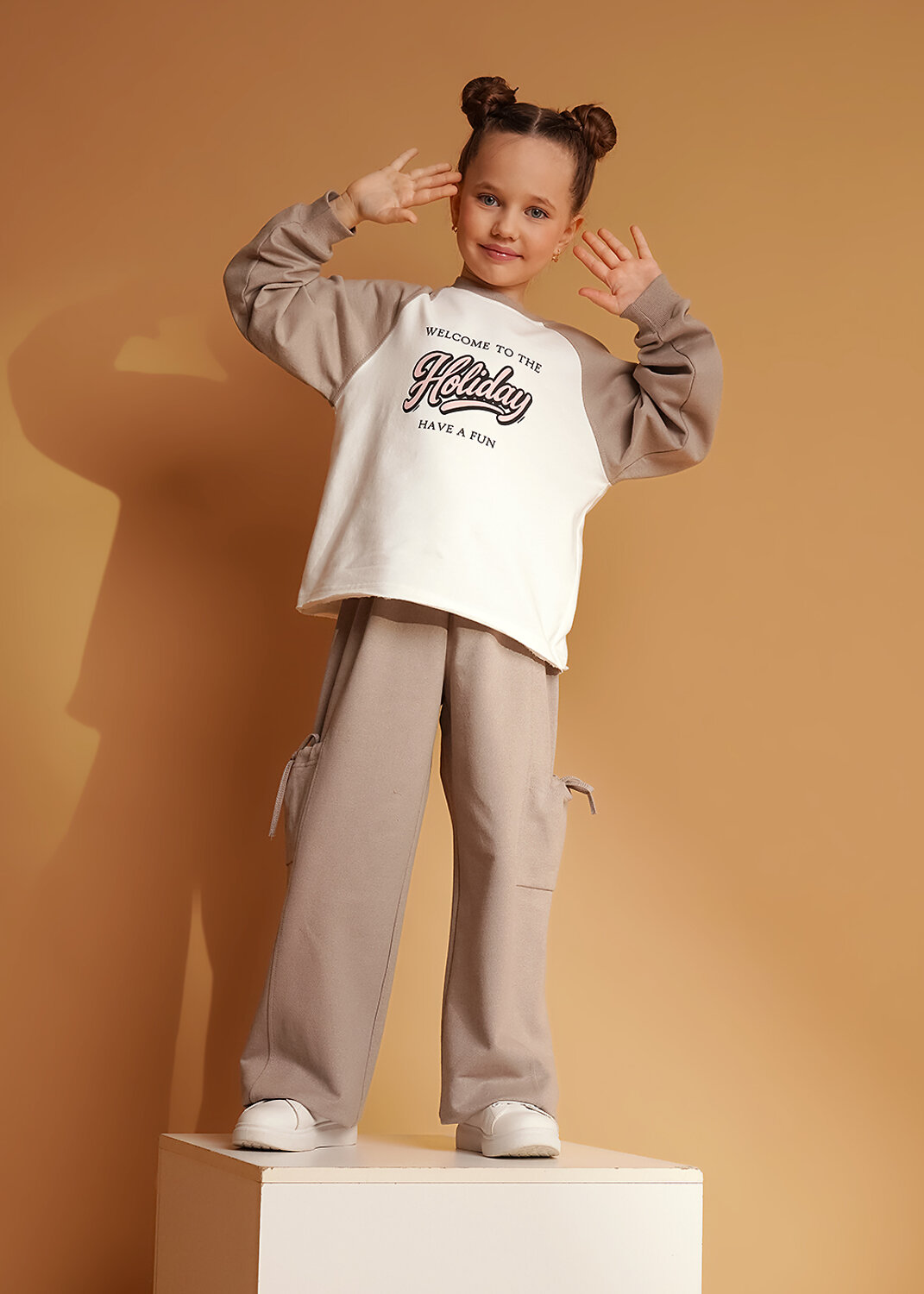 CLEVER Джемпер 588842 867401/15ан_п св.коричневый/кофейный