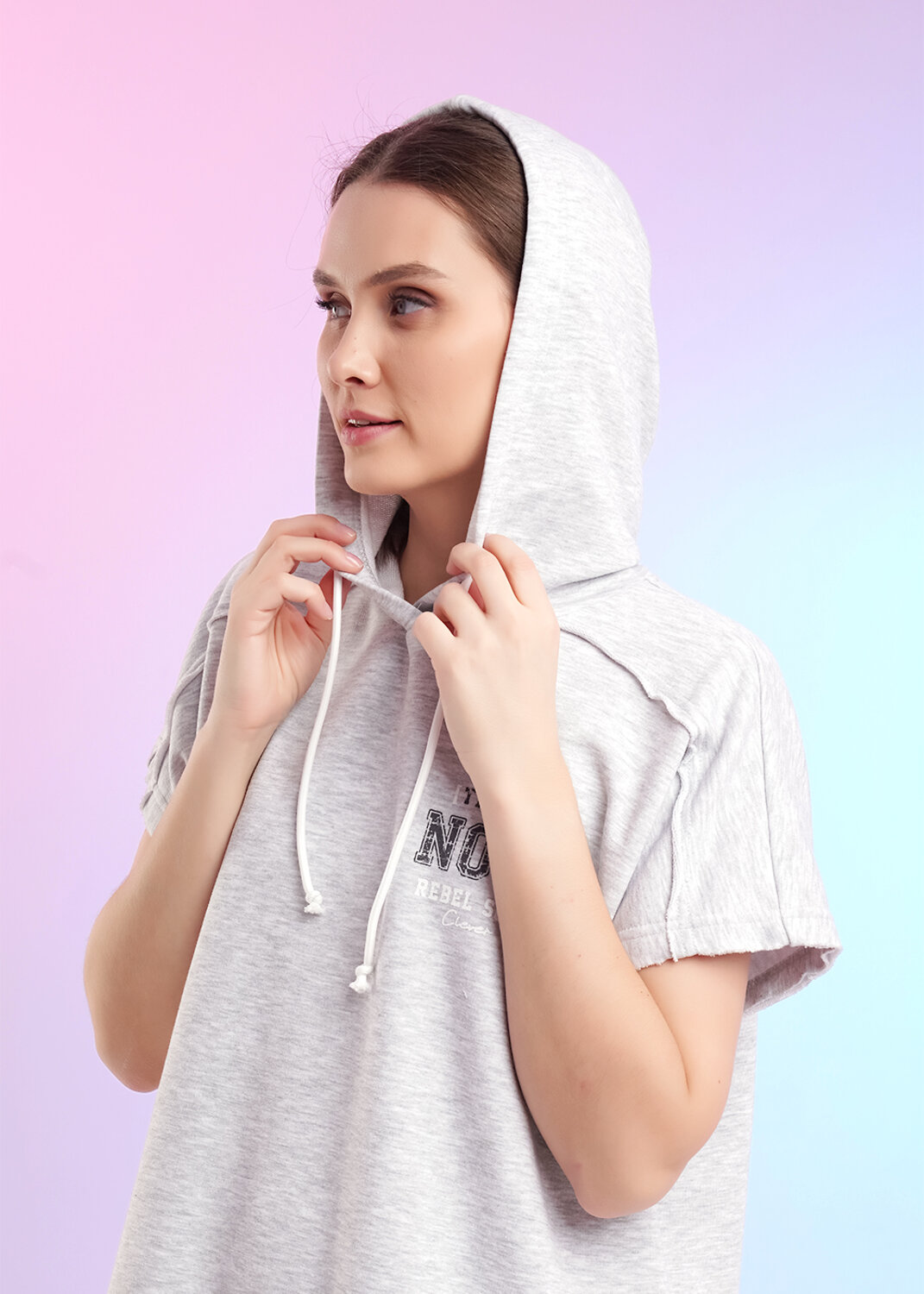 CLEVER Джемпер 588900 LF26-1229/4 мел меланж св.серый