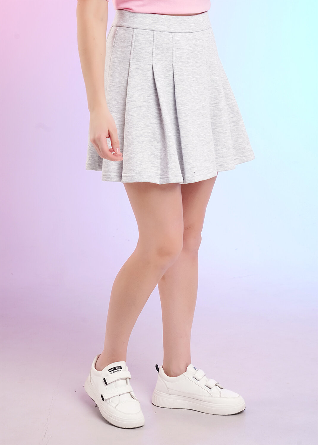 CLEVER Юбка 588901 LSC26-1229 мел меланж св.серый