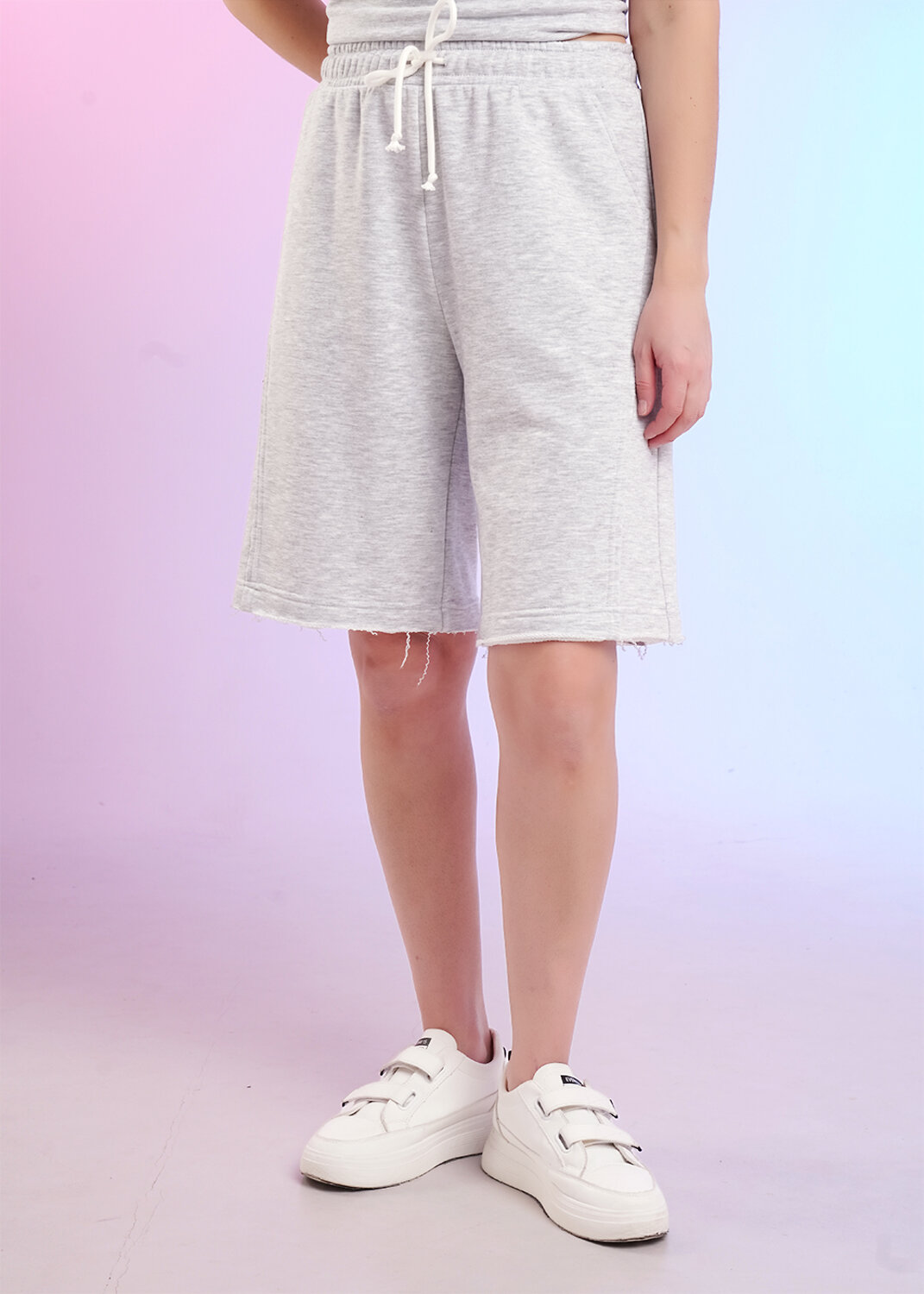 CLEVER Шорты 588902 LSH26-1229/1 мел меланж св.серый