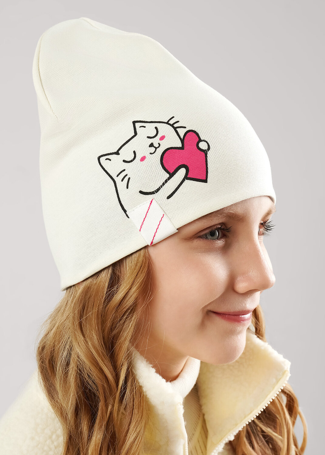 CLEVER Шапка 588914 567374рп молочный/св.сиреневый