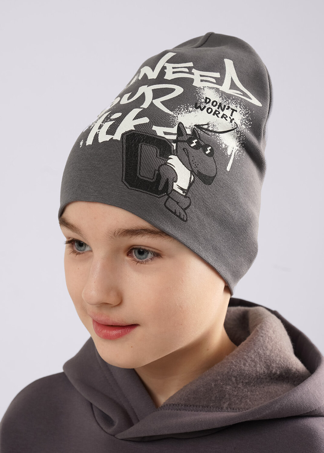 CLEVER Шапка 588933 566026/2рп т.серый