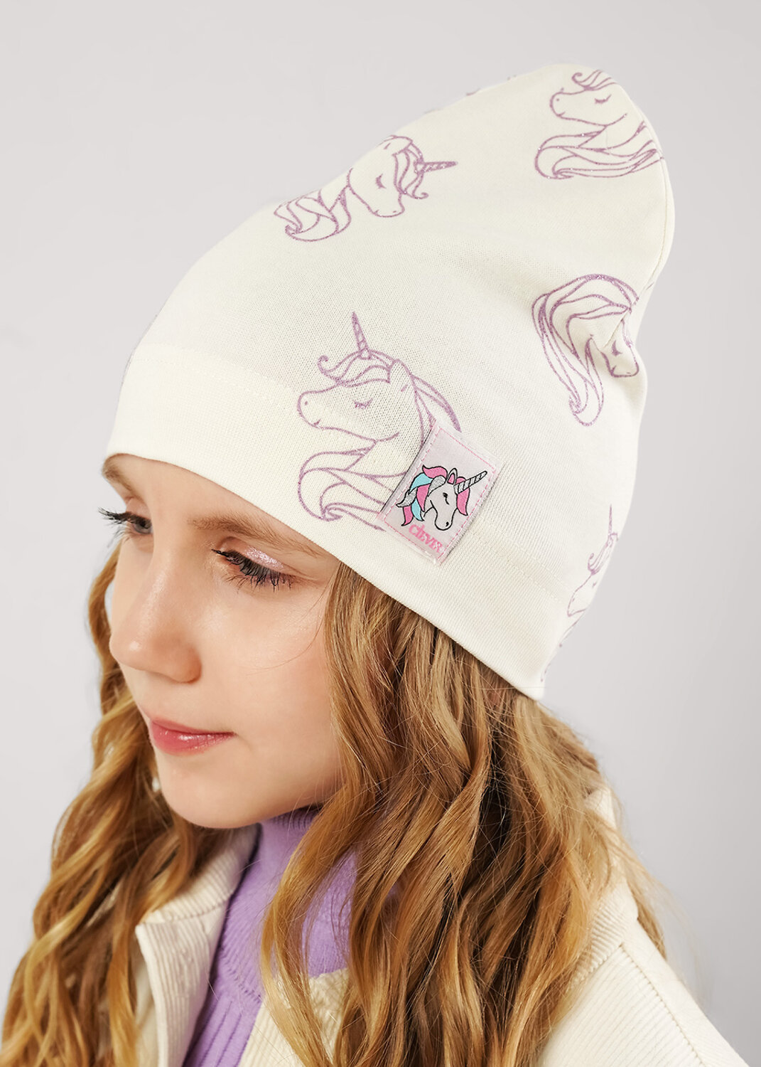 CLEVER Шапка 588950 566608/2рп молочный