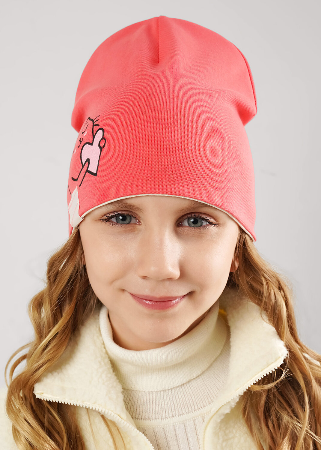 CLEVER Шапка 588952 567374рп св.красный/молочный