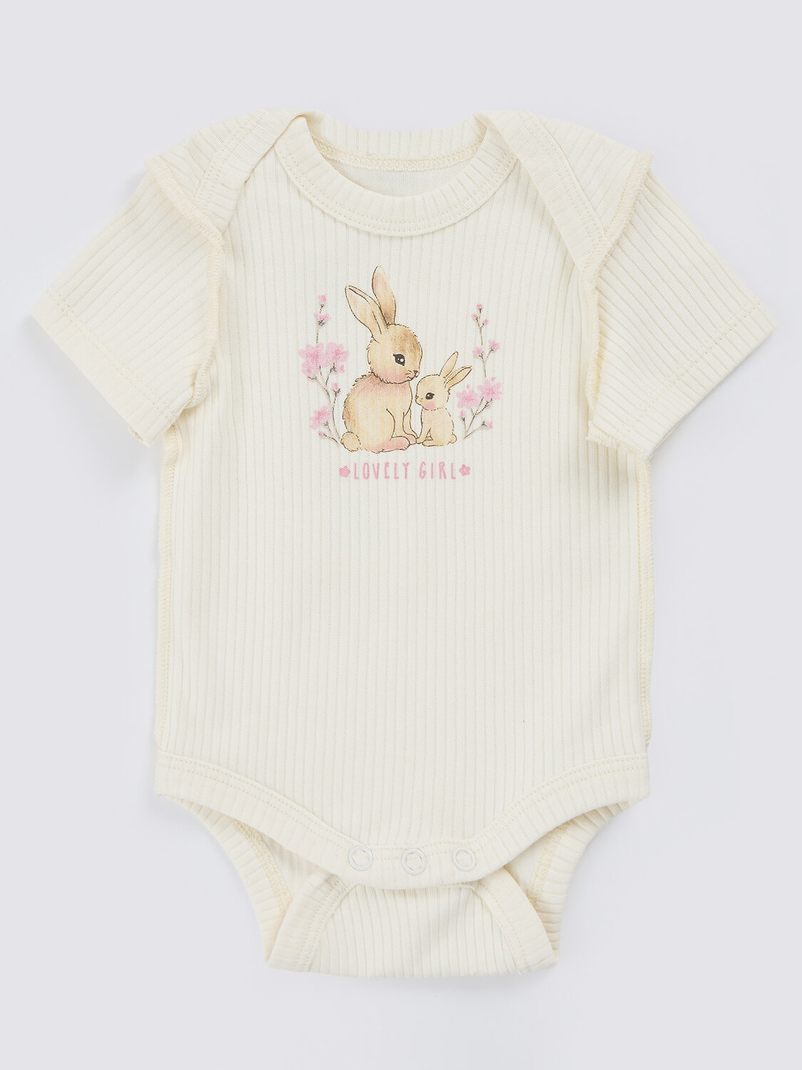 MARK FORMELLE Боди детское 588990 13015-1-2 молочный +бантики и зайки на розовом