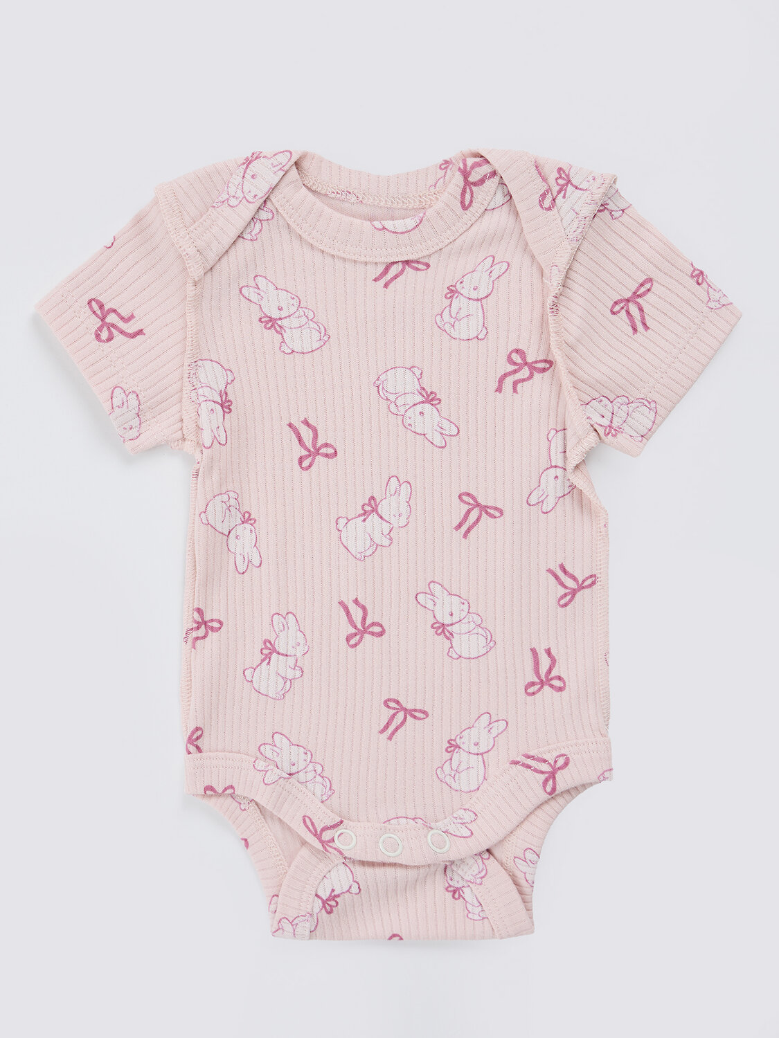 MARK FORMELLE Боди детское 588990 13015-1-2 молочный +бантики и зайки на розовом