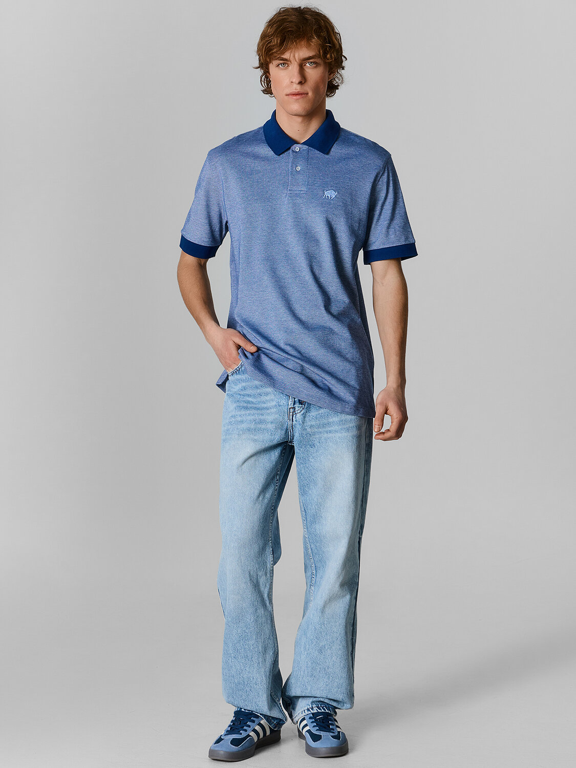 MARK FORMELLE Поло 589056 111850/1 двухцветный голубой