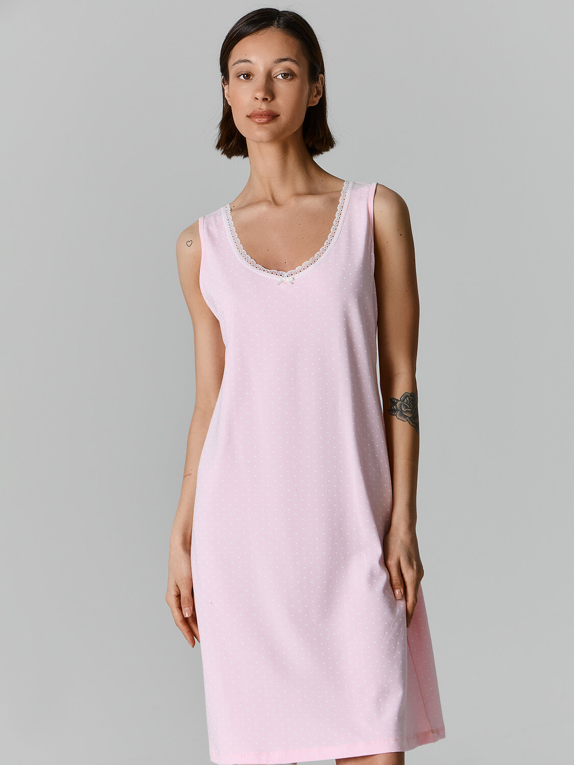 MARK FORMELLE Сорочка 589072 572399 горошек на персиковом