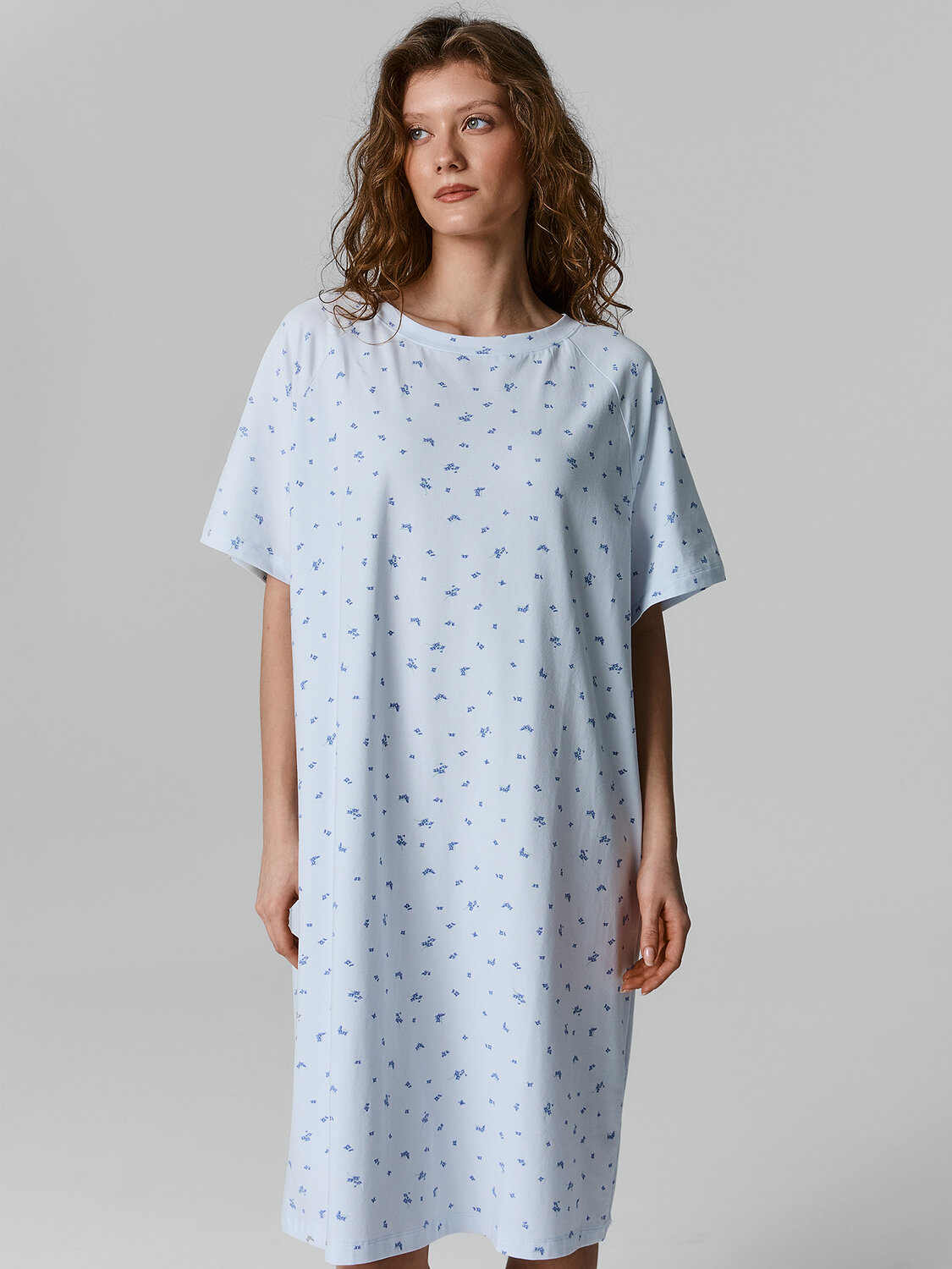 MARK FORMELLE Сорочка 589073 572385 букетики на голубом