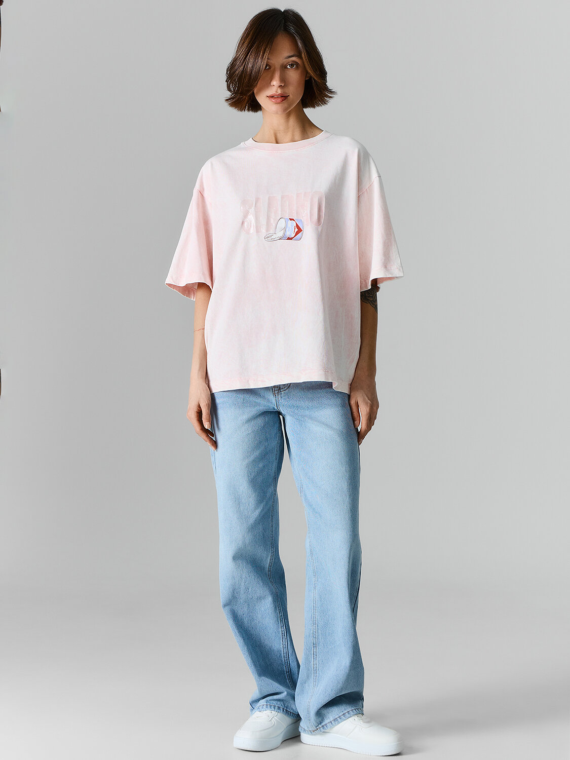 MARK FORMELLE Футболка 589169 112961 ACID WASH бл.сиреневый +печать