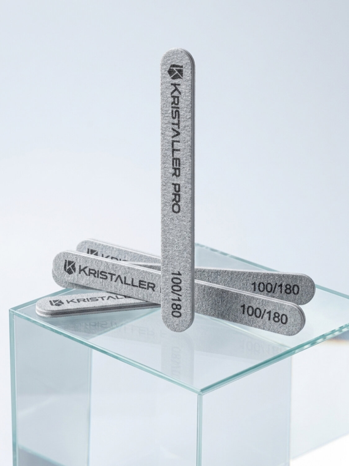 Kristaller Пилка маникюрная на деревянной основе тонкая, 100/180 грит, 17,8 см, 50 шт. 589371 28328 