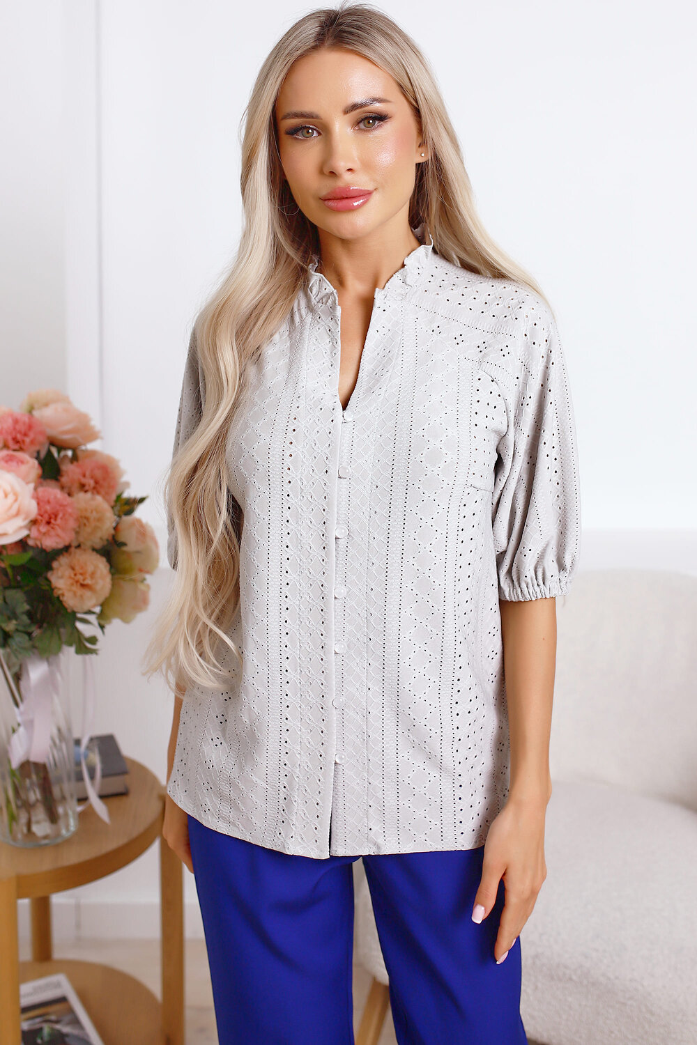 LT Collection Блуза 589419 Б15327-45М серый