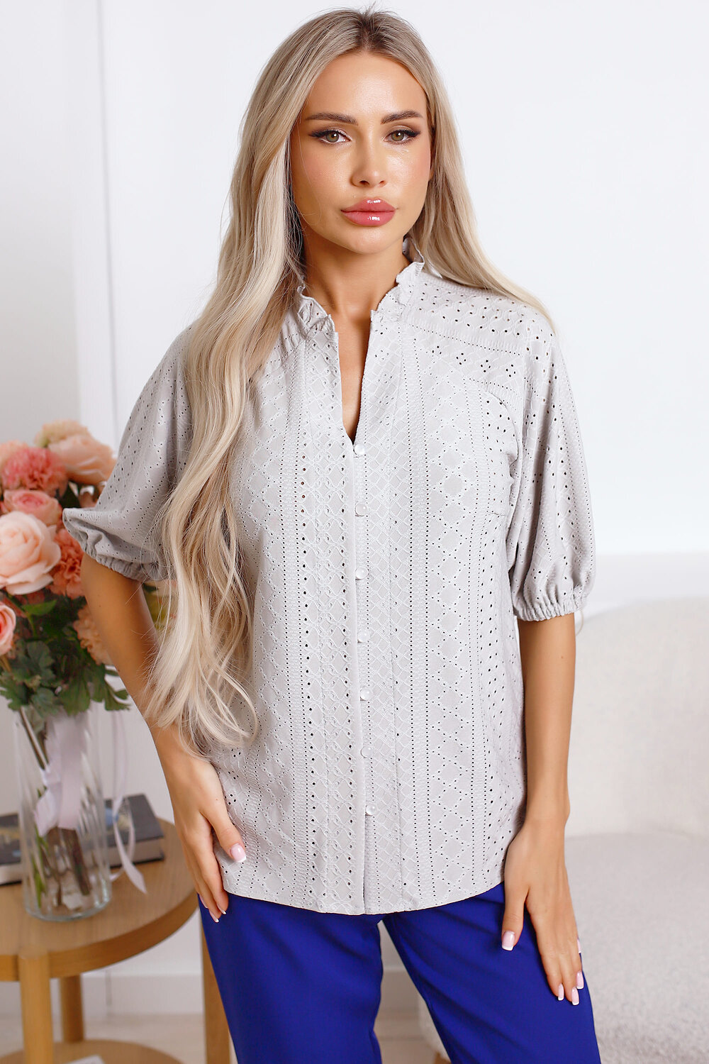 LT Collection Блуза 589419 Б15327-45М серый