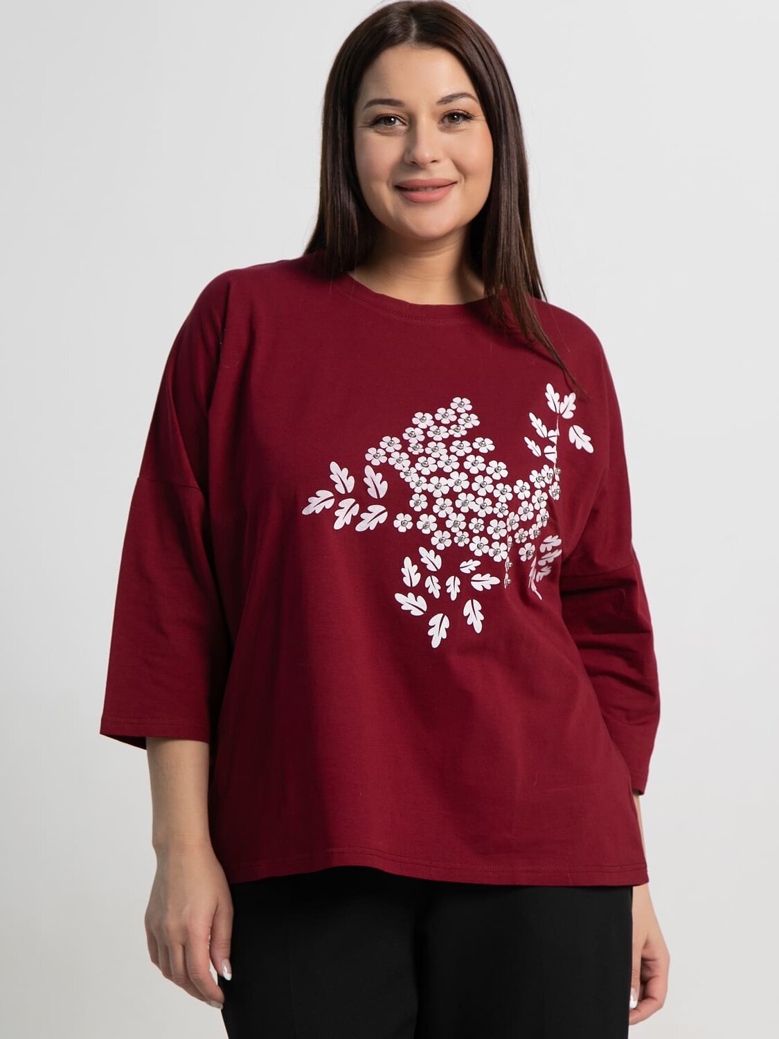 LT Collection Блуза 589421 Б15383-24М бордовый