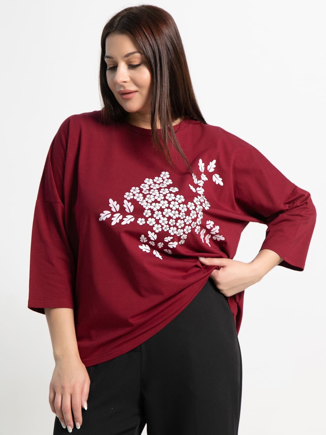 LT Collection Блуза 589421 Б15383-24М бордовый