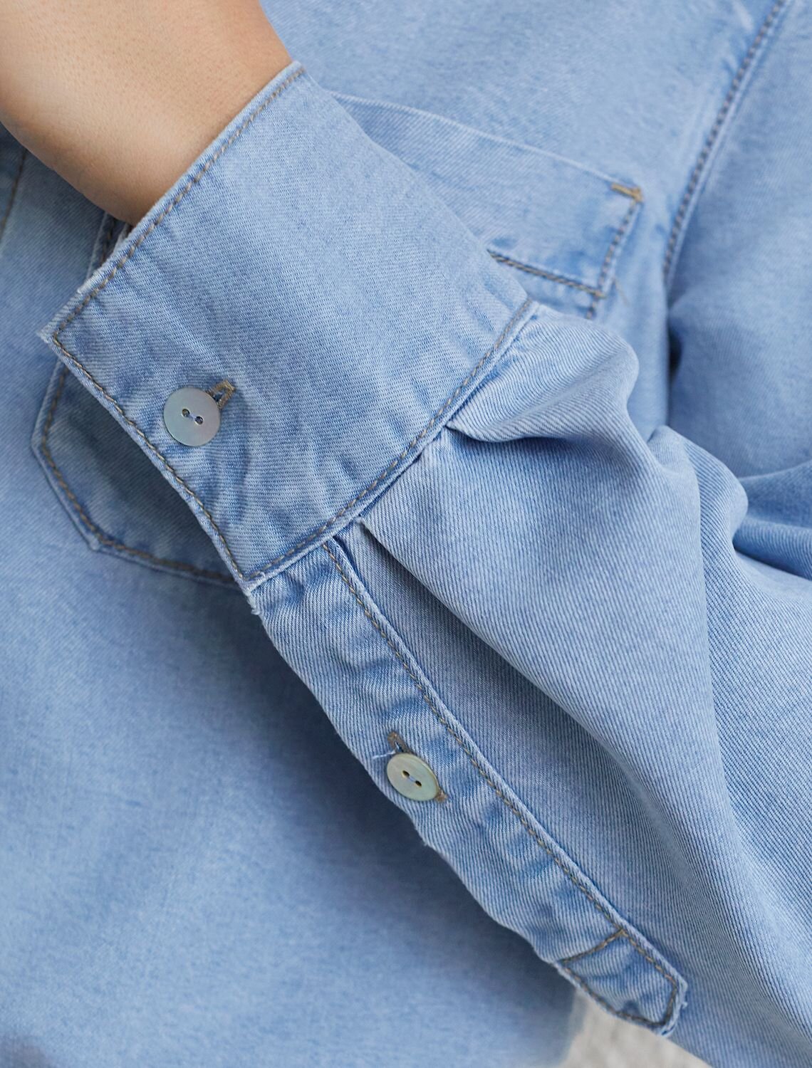 VILATTE Блузка 589508 D59.021 светло-голубой