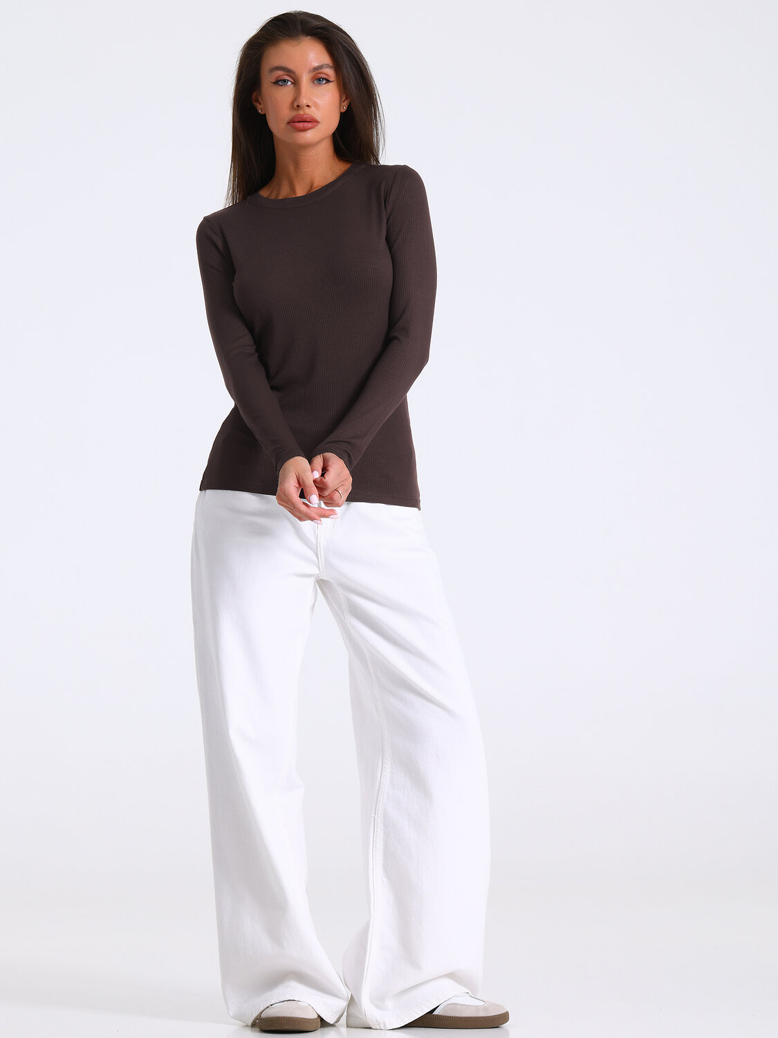 Апрель Лонгслив 589511 1ЖДЛД3825323 темно-коричневый