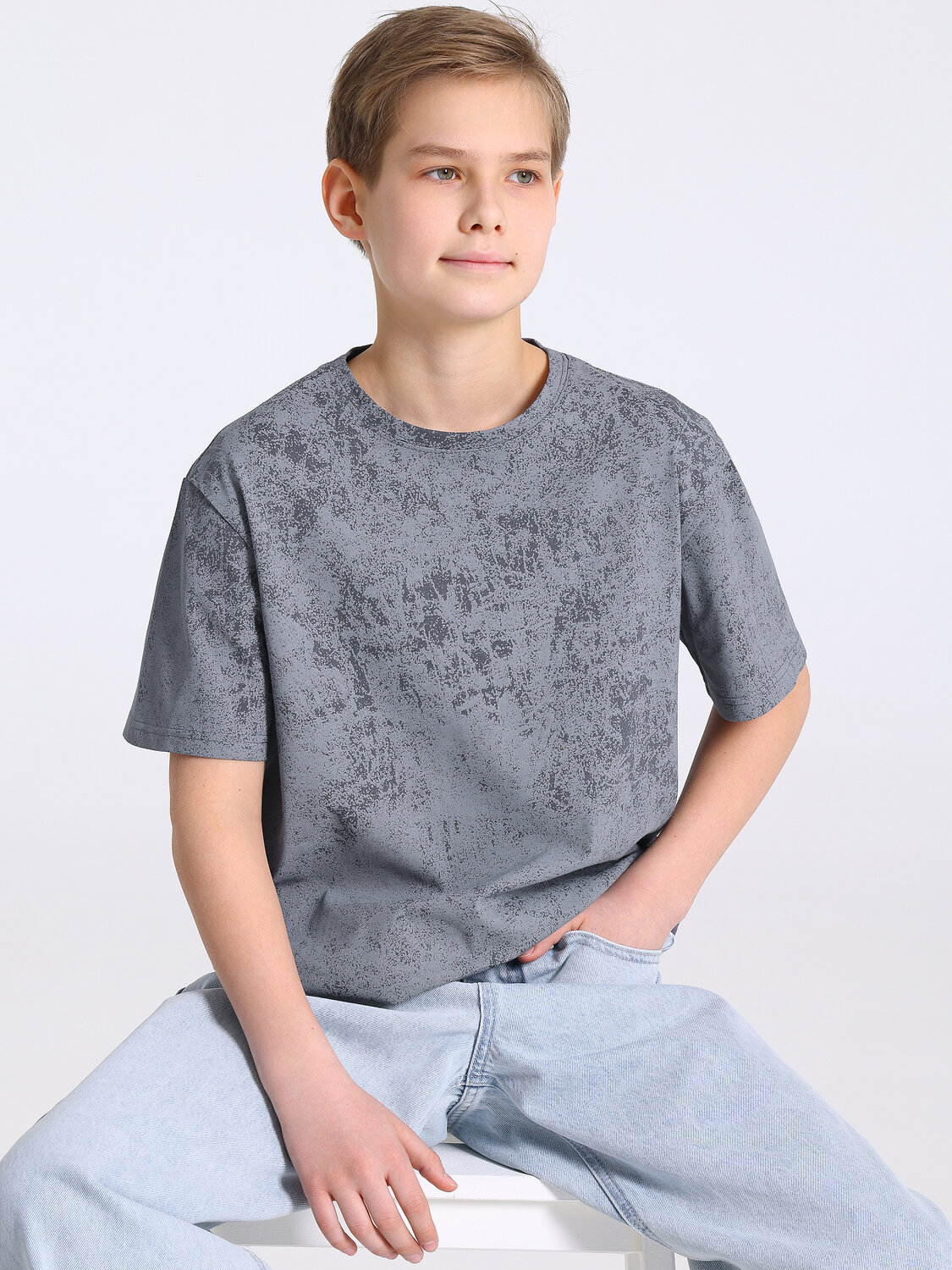 Апрель Футболка 589515 1ПДФК5029001н варенка светло-серый