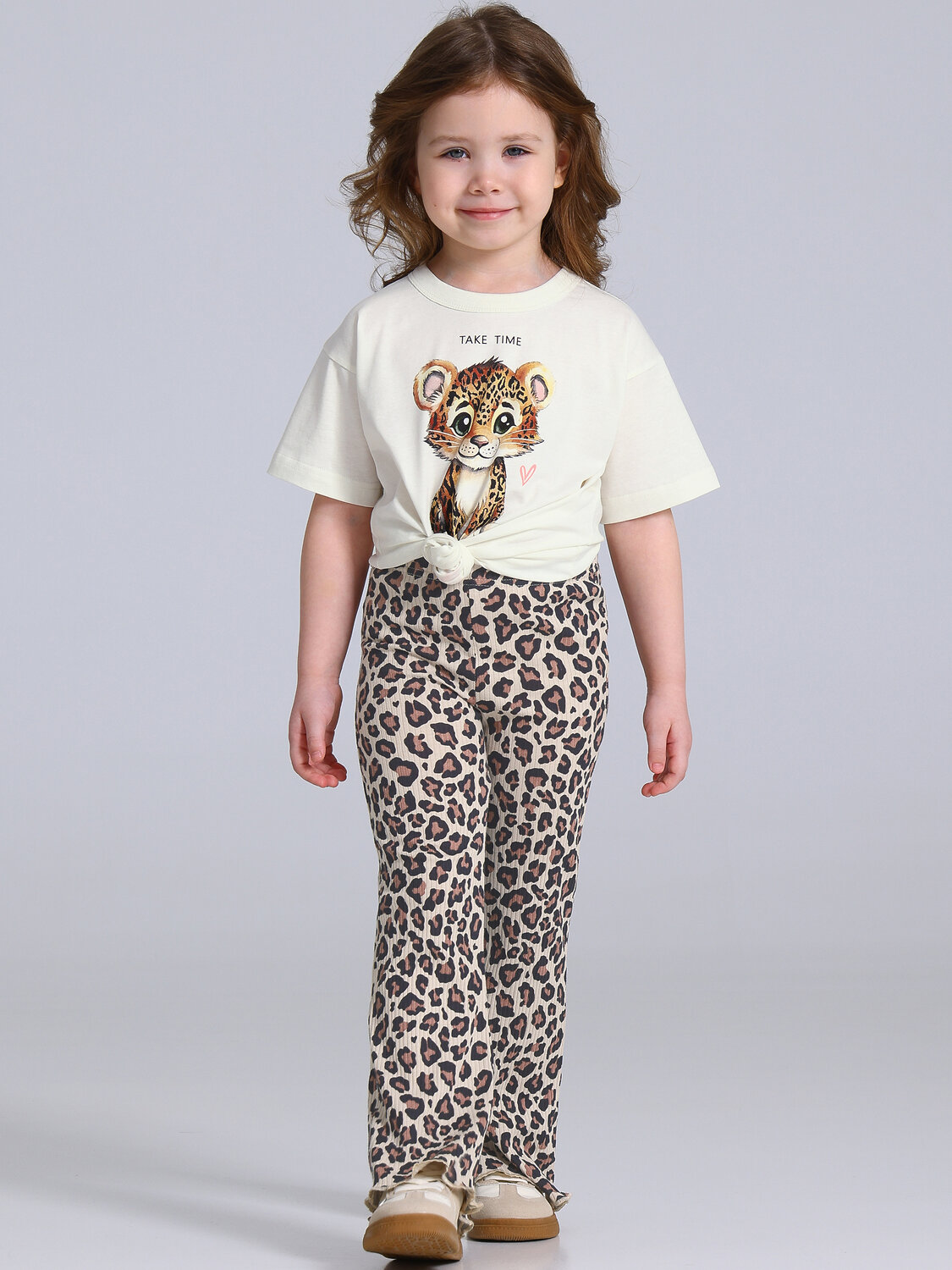 Апрель Брюки 589521 1ДББ5126223н коричневый леопард на бежевом