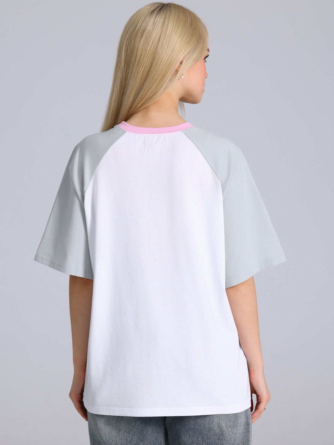 Апрель Футболка 589525 1ЖДФК5037001 белый+светло-серый+светло-розовый