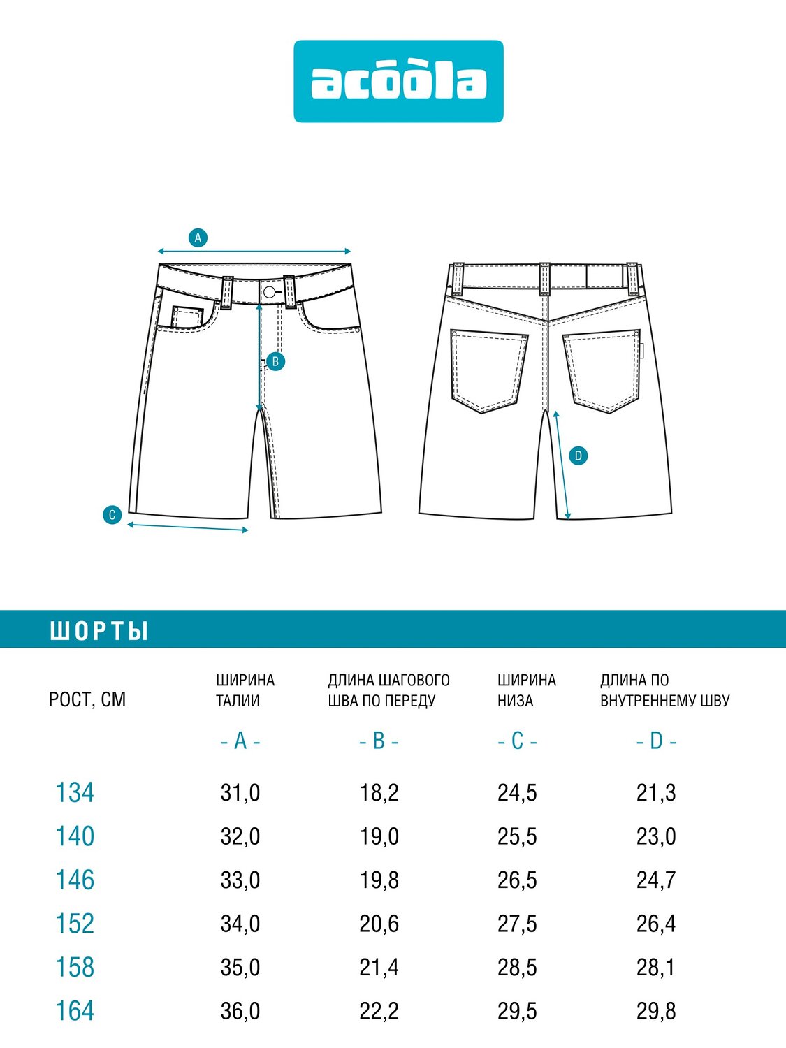 Acoola Шорты 589555 20210550025 голубой