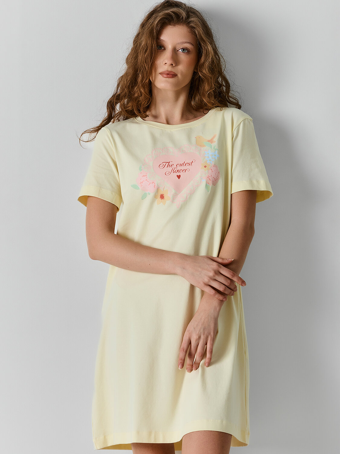 MARK FORMELLE Сорочка 589623 572346 разбеленный желтый +печать