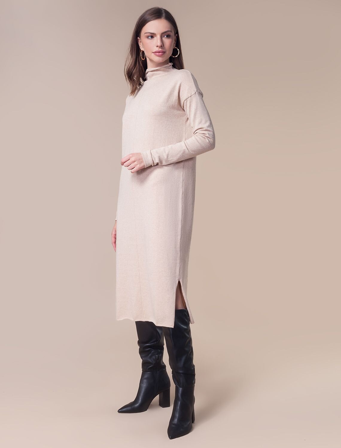 VILATTE Платье 589702 D32.080 бежевый меланж