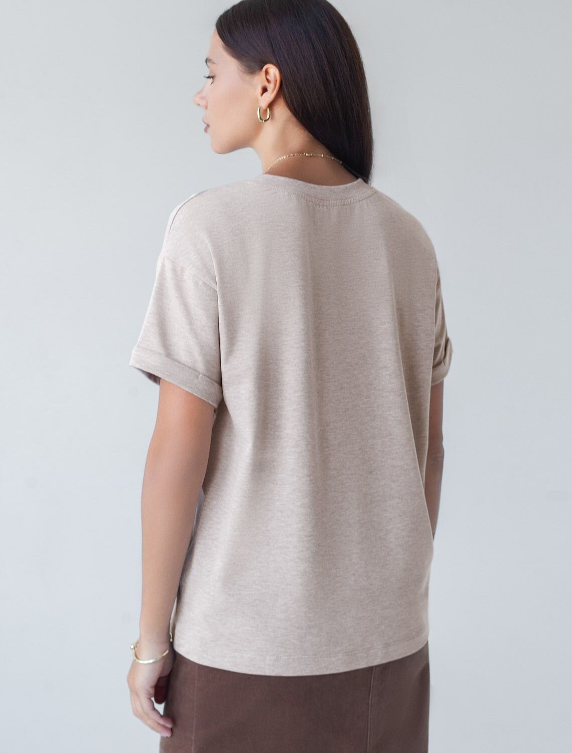 VILATTE Футболка 589704 D49.117 кофейный меланж_inspire