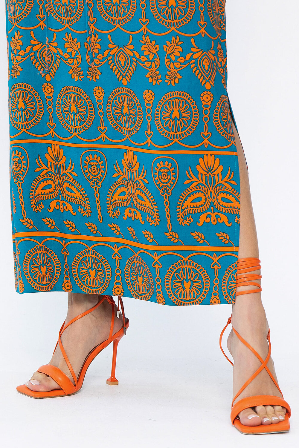 LT Collection Платье 589707 П15347-5М синий/оранжевый