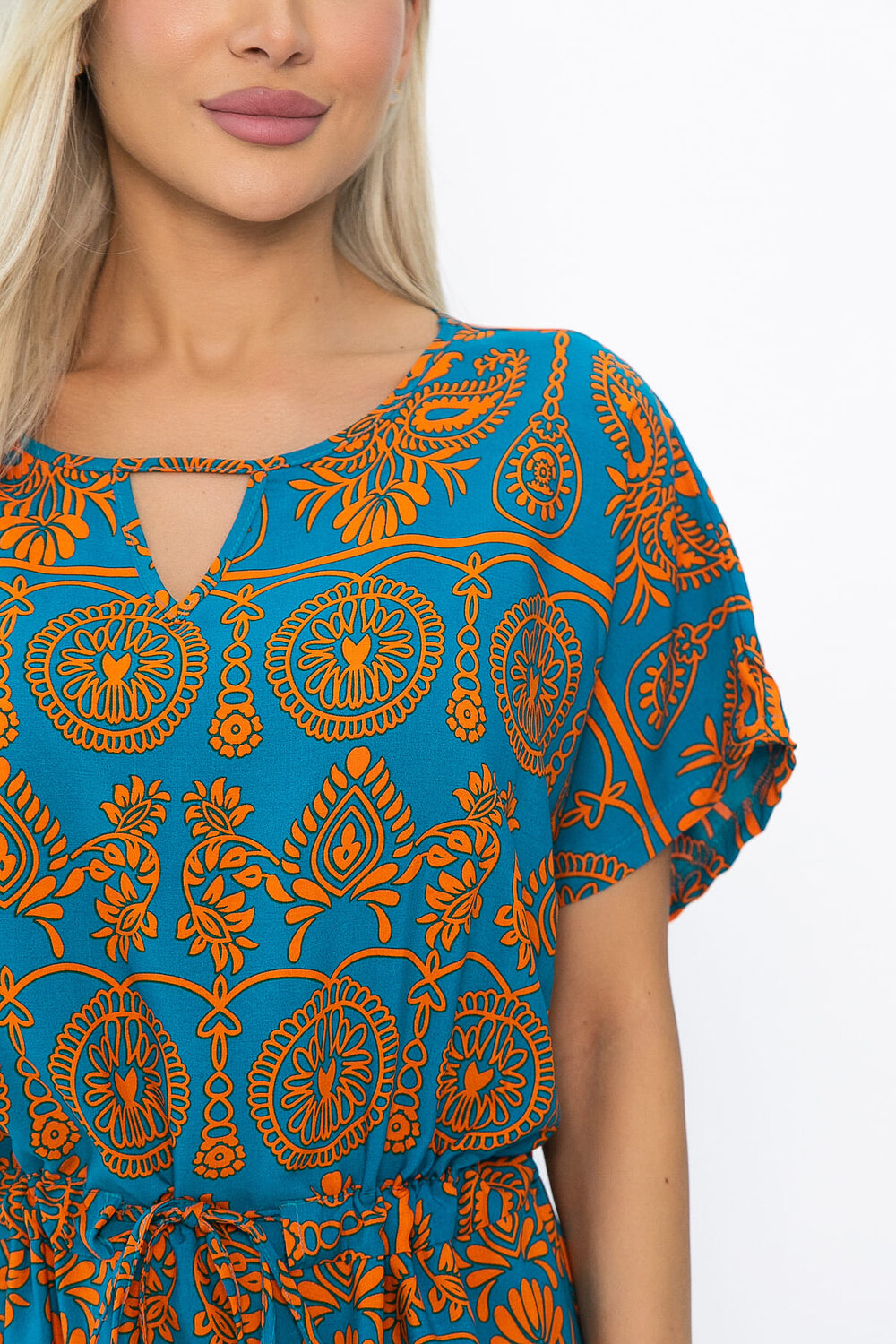 LT Collection Платье 589707 П15347-5М синий/оранжевый