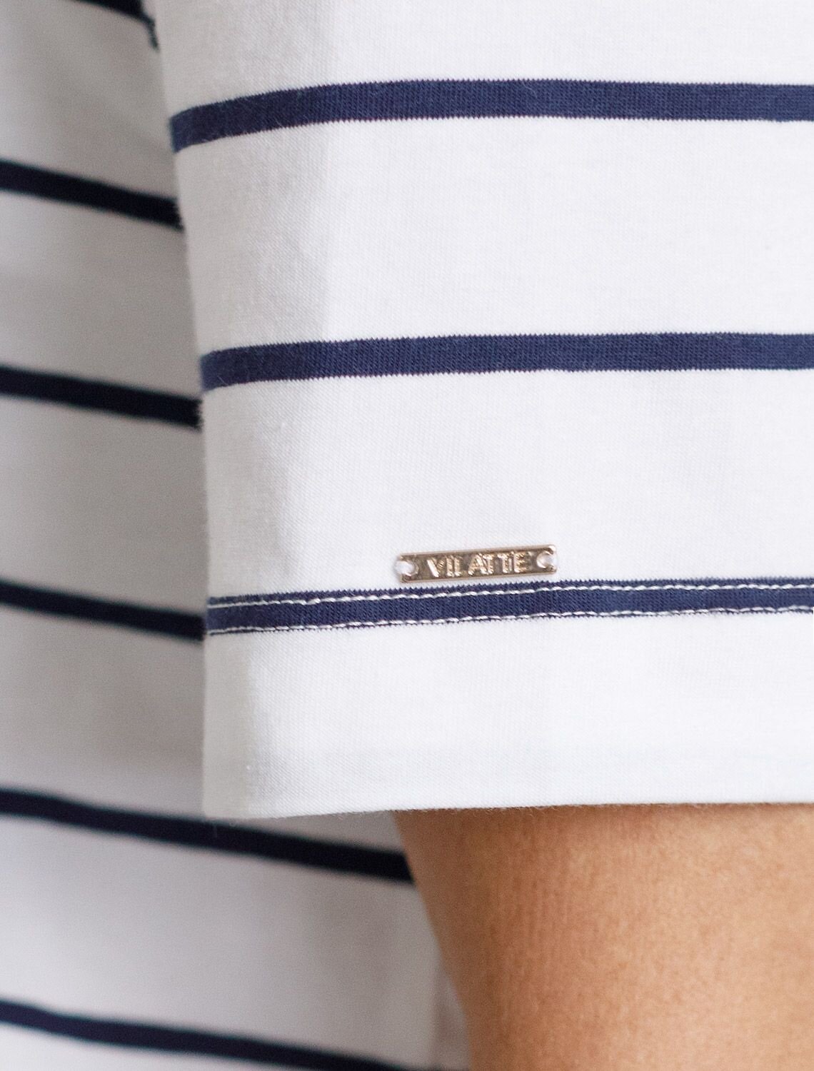 VILATTE Футболка 589803 D49.144 белый-т.синий-лимонный