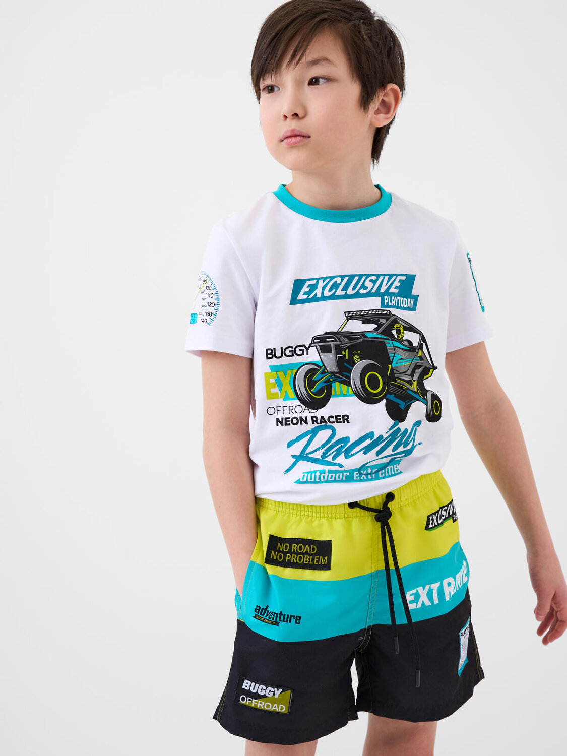 PLAYTODAY Шорты плавательные 589885 12611366 белый,светло-зеленый